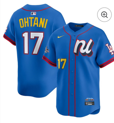 Men 2025 Los Angeles Dodgers 17 Ohtani blue 2025 MLB All Star Nike jersey